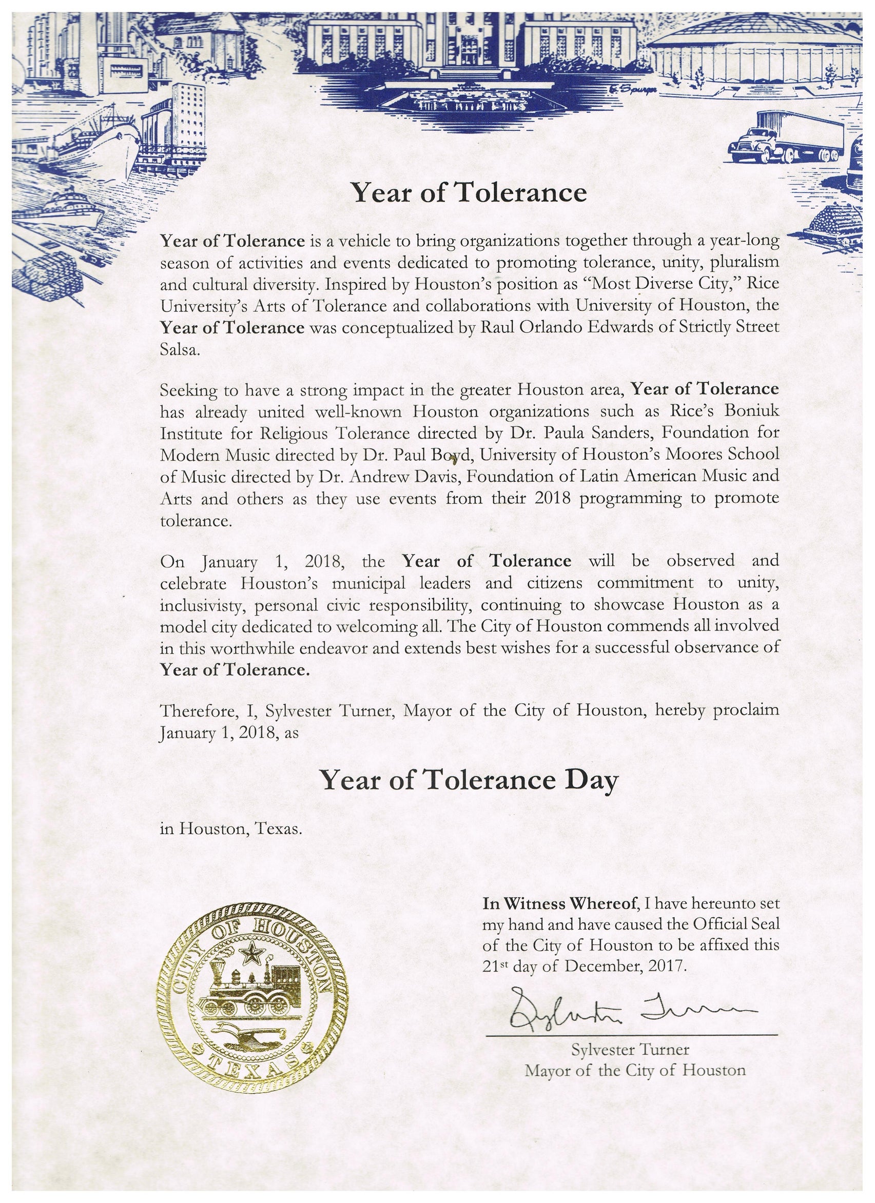 COH Year of Tolerance resolution