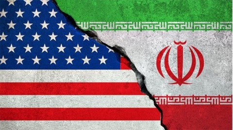Iranian & US Flag
