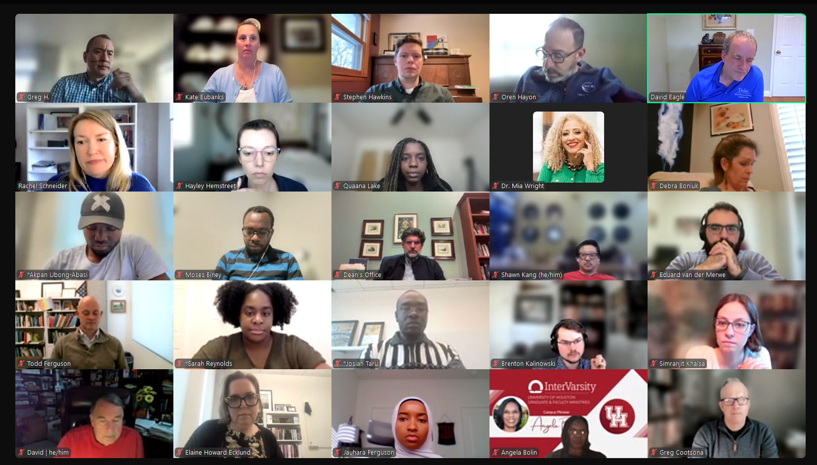 screenshot of online religoius and civic leader gathering