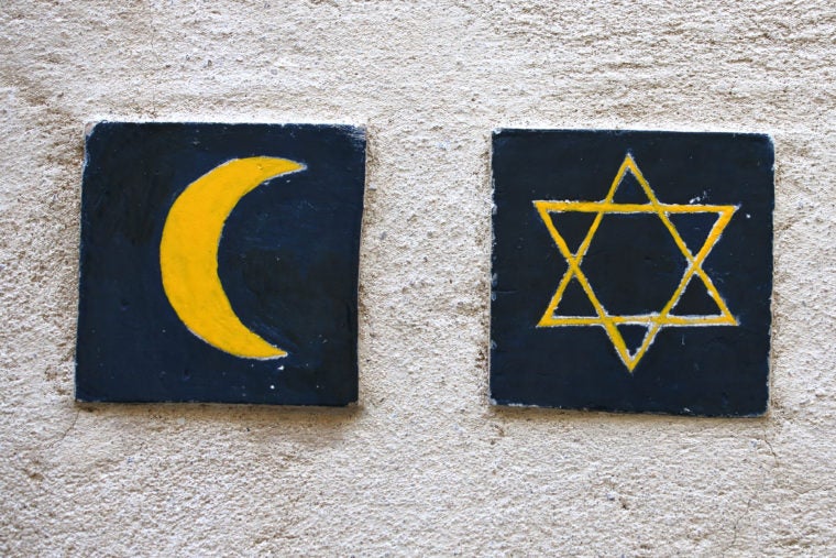 Islamic crescent Jewish star