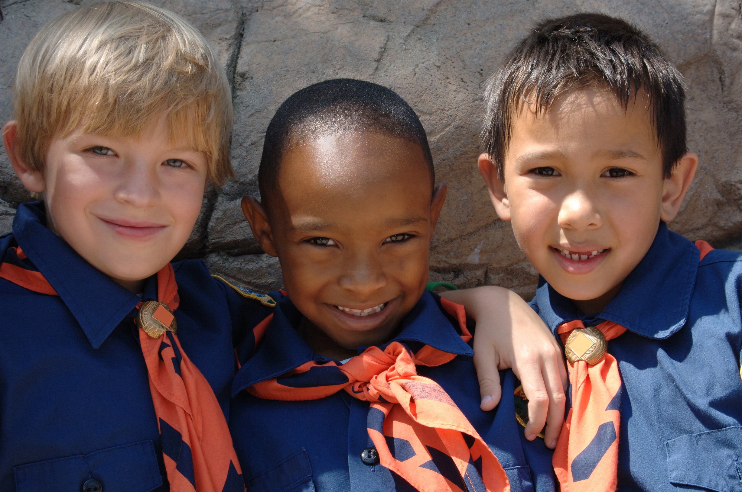 diverse group of boy scouts