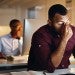 burnt out worker at desk