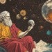 deity sitting among planetary forms